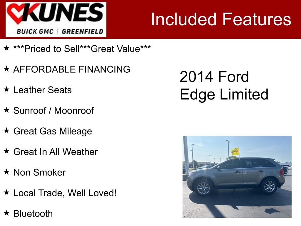 Used 2014 Ford Edge Limited with VIN 2FMDK3KC8EBA03461 for sale in Greenfield, WI