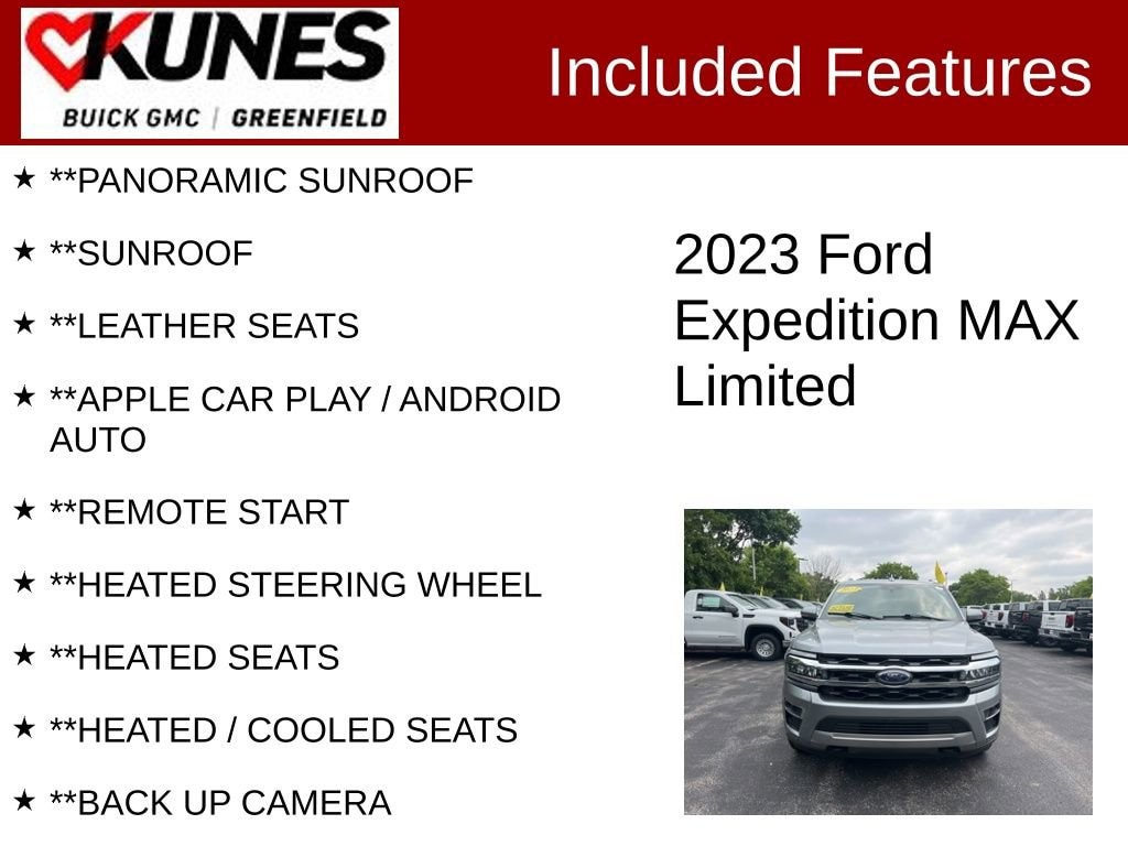 Used 2023 Ford Expedition Limited with VIN 1FMJK2A80PEA06968 for sale in Greenfield, WI