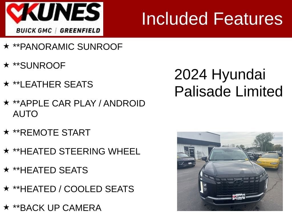 Used 2024 Hyundai Palisade Limited with VIN KM8R5DGE5RU708313 for sale in Greenfield, WI