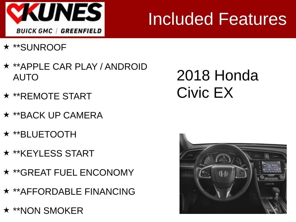 Used 2018 Honda Civic Sedan EX