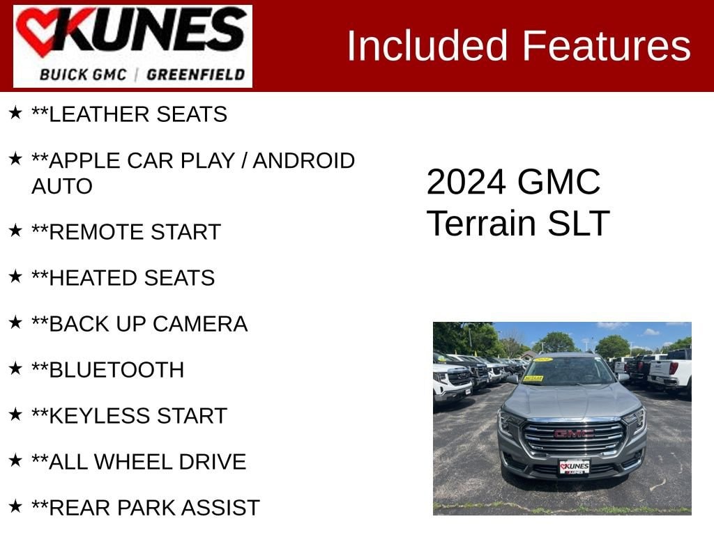 Used 2024 GMC Terrain SLT with VIN 3GKALVEG2RL366321 for sale in Greenfield, WI