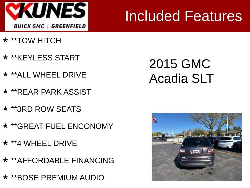 Used 2015 GMC Acadia SLT SUV