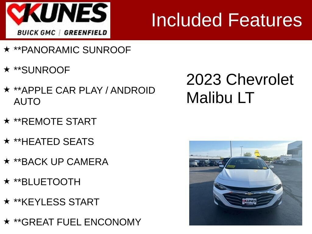 Used 2023 Chevrolet Malibu 1LT with VIN 1G1ZD5ST1PF141501 for sale in Greenfield, WI
