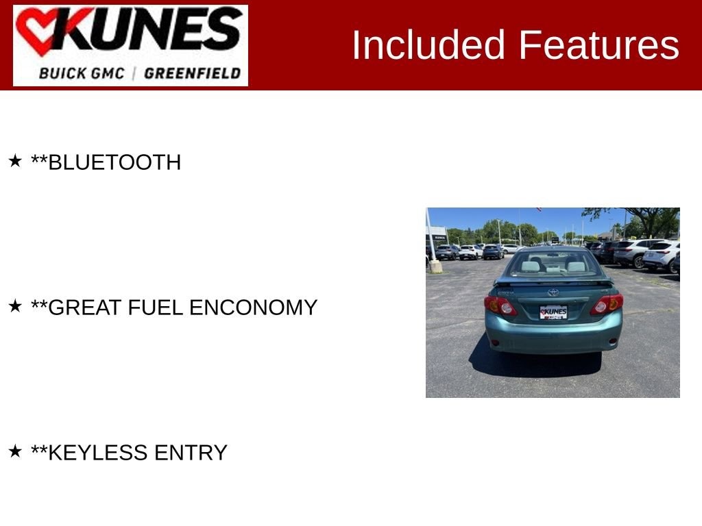 Used 2009 Toyota Corolla Base with VIN 1NXBU40E99Z014321 for sale in Greenfield, WI