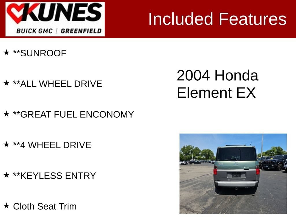 Used 2004 Honda Element EX with VIN 5J6YH28524L021583 for sale in Greenfield, WI