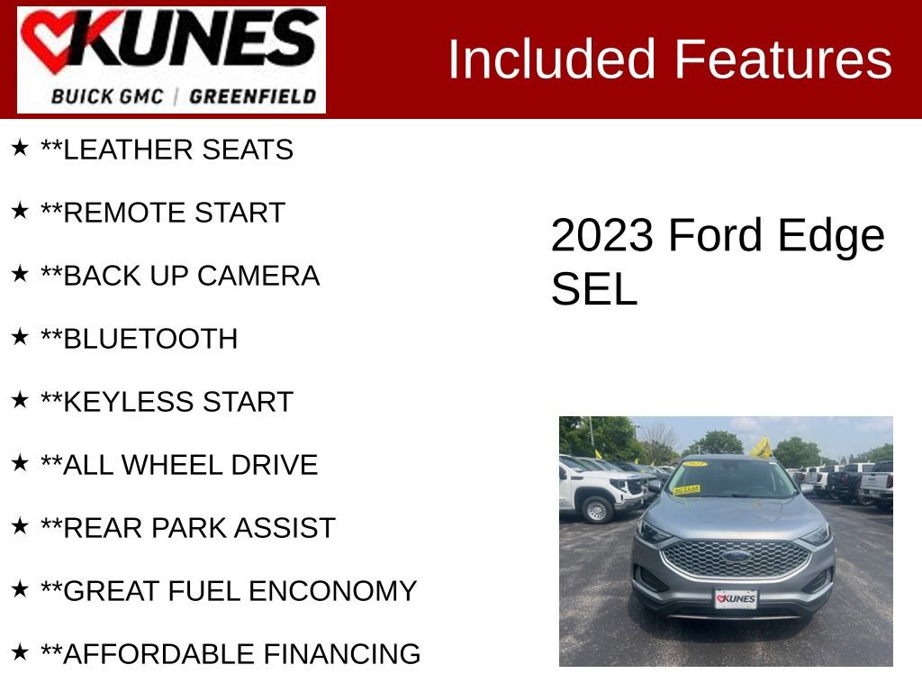 Used 2023 Ford Edge SEL with VIN 2FMPK4J95PBA25316 for sale in Greenfield, WI