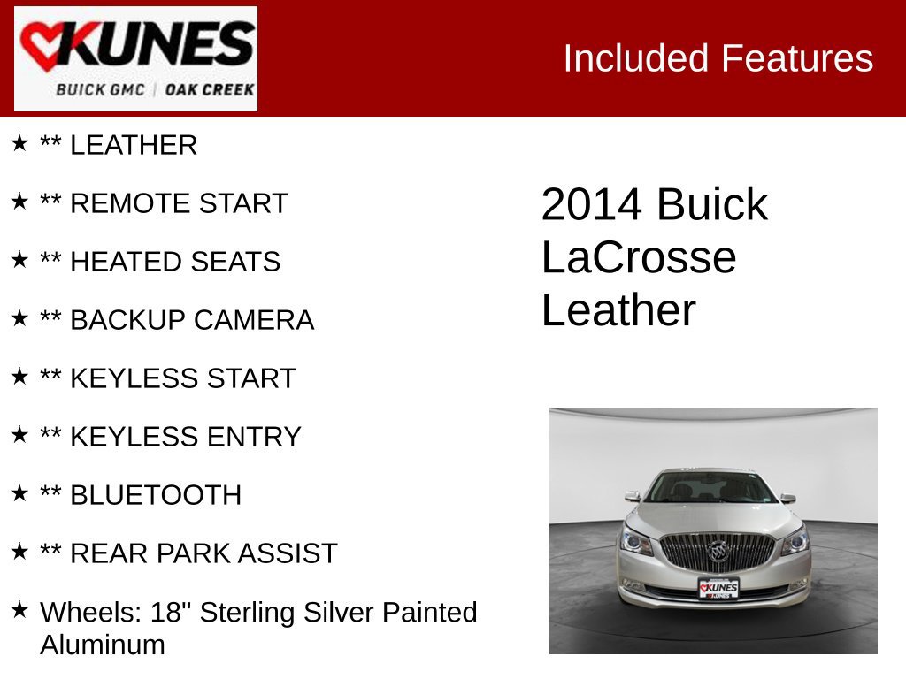 Used 2014 Buick LaCrosse Leather Group Sedan
