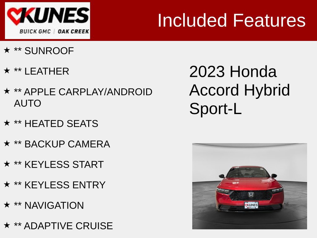 Used 2023 Honda Accord Hybrid Sport-L w/BSI Sedan