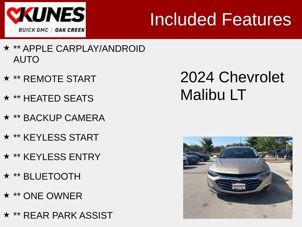 Used 2024 Chevrolet Malibu 1LT with VIN 1G1ZD5ST6RF226613 for sale in Oak Creek, WI