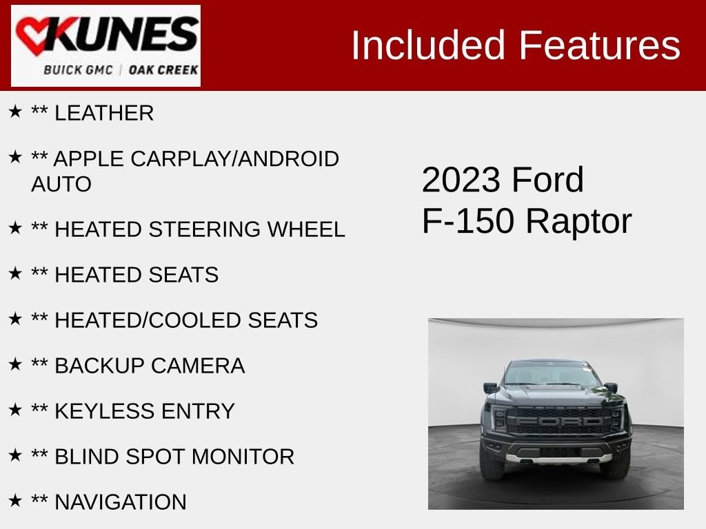 Used 2023 Ford F-150 Raptor Truck SuperCrew Cab