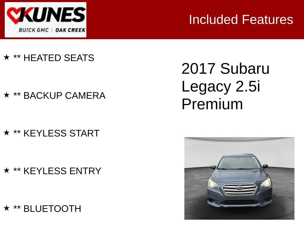 Used 2017 Subaru Legacy 2.5i Premium Sedan