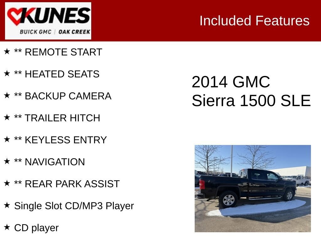 Used 2014 GMC Sierra 1500 SLE Value Package Truck Crew Cab