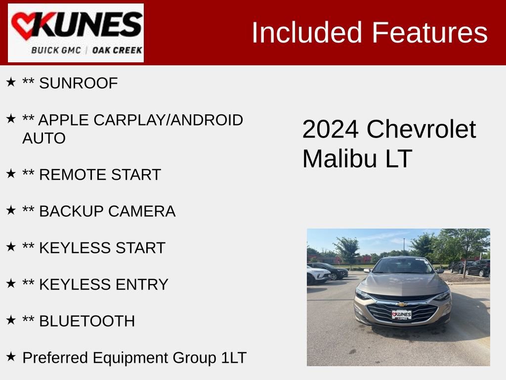 Used 2024 Chevrolet Malibu 1LT with VIN 1G1ZD5ST2RF230142 for sale in Oak Creek, WI