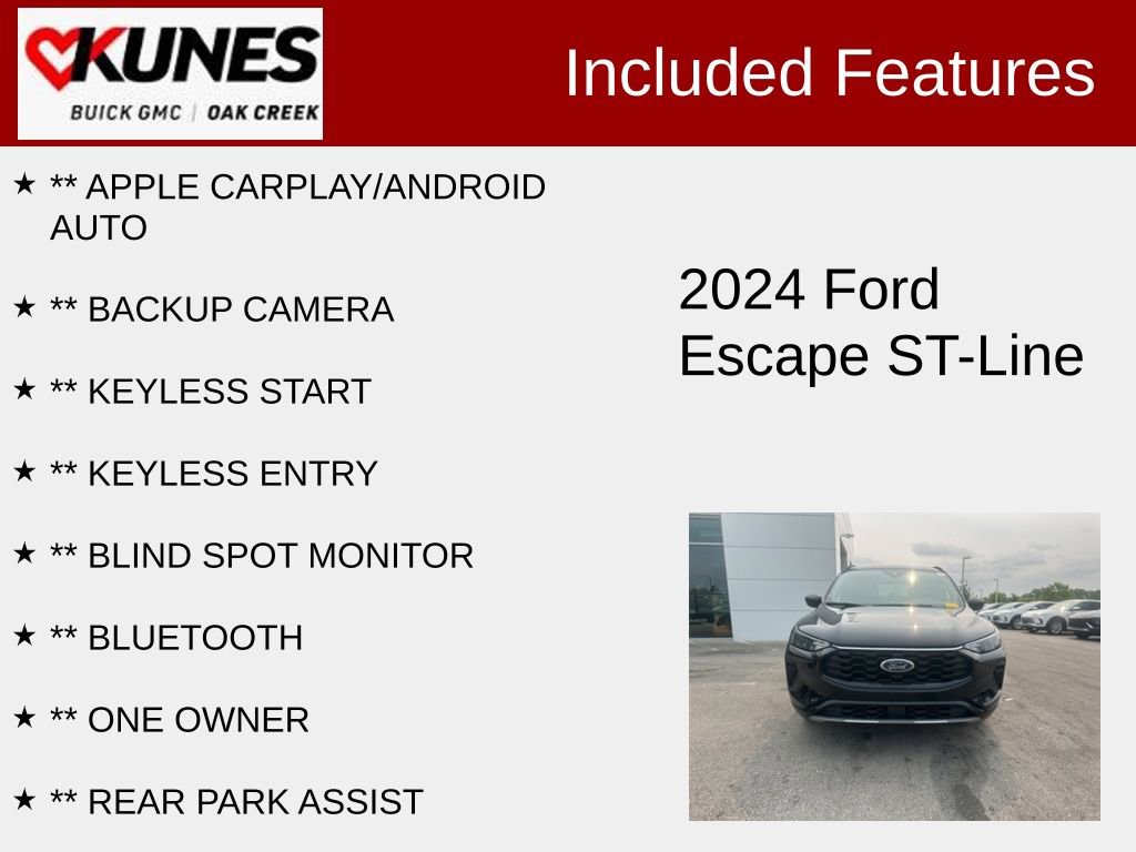 Used 2024 Ford Escape ST-Line with VIN 1FMCU0MN5RUA84728 for sale in Oak Creek, WI