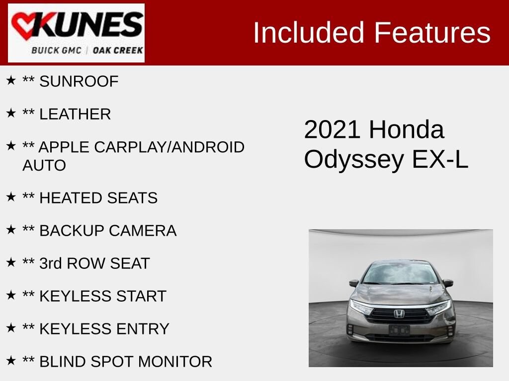Used 2021 Honda Odyssey EX-L Van