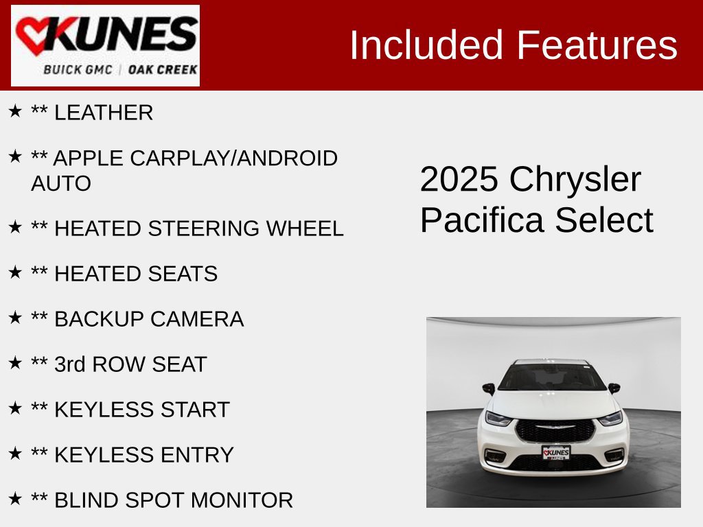 Used 2025 Chrysler Pacifica Select Van Passenger Van