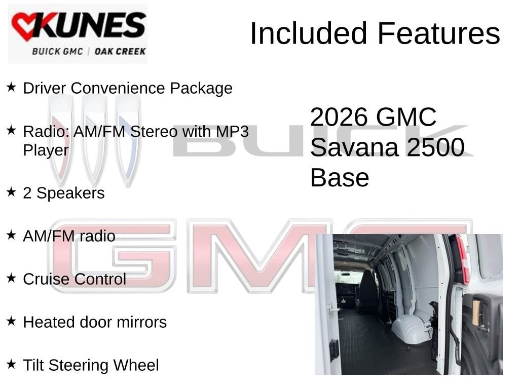 New 2026 GMC Savana Cargo Work Van Van