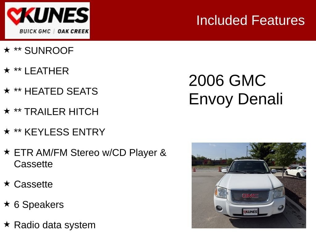 Used 2006 GMC Envoy Denali with VIN 1GKET63MX62321852 for sale in Oak Creek, WI
