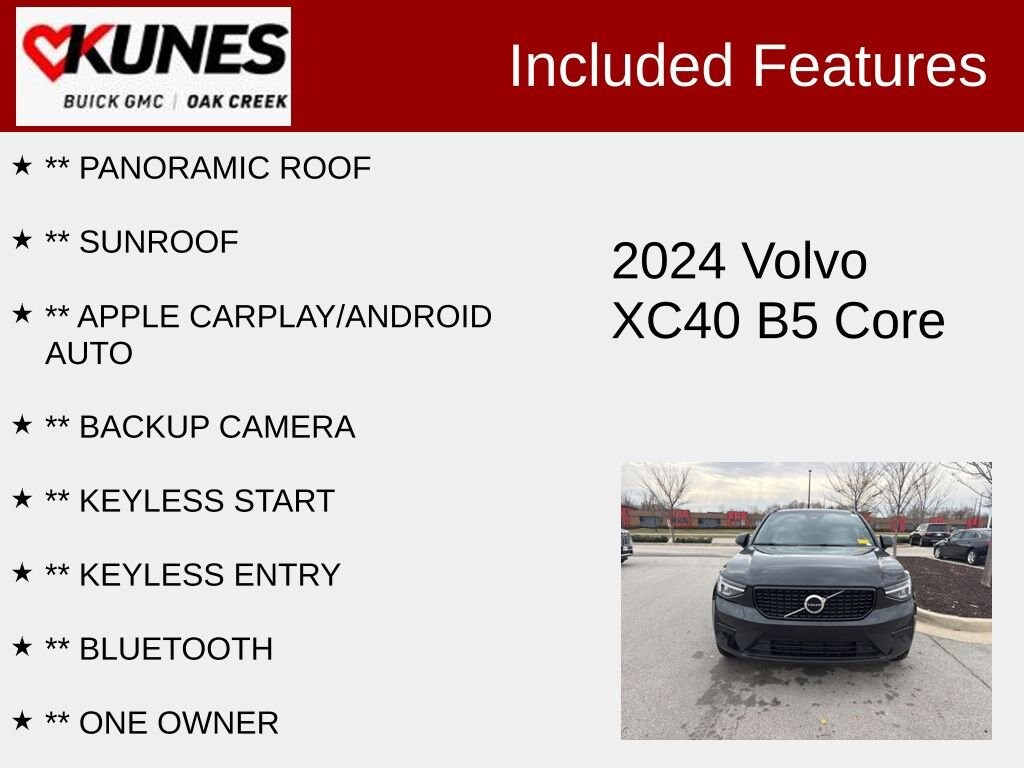 Used 2024 Volvo XC40 B5 Core Bright SUV