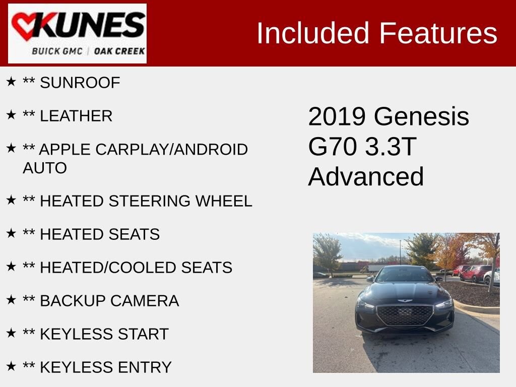 Used 2019 Genesis G70 Sedan