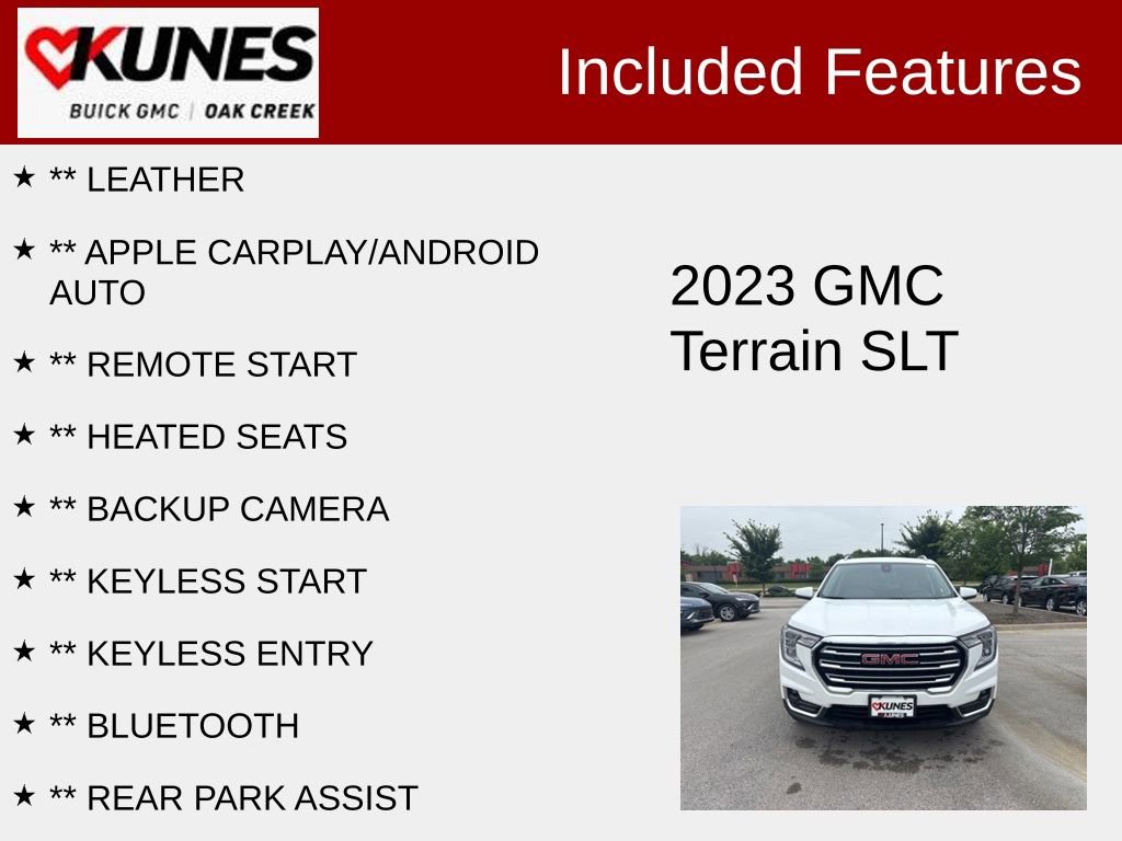 Used 2023 GMC Terrain SLT with VIN 3GKALVEG2PL137361 for sale in Oak Creek, WI