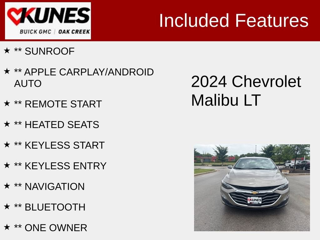 Used 2024 Chevrolet Malibu 1LT with VIN 1G1ZD5STXRF246301 for sale in Oak Creek, WI