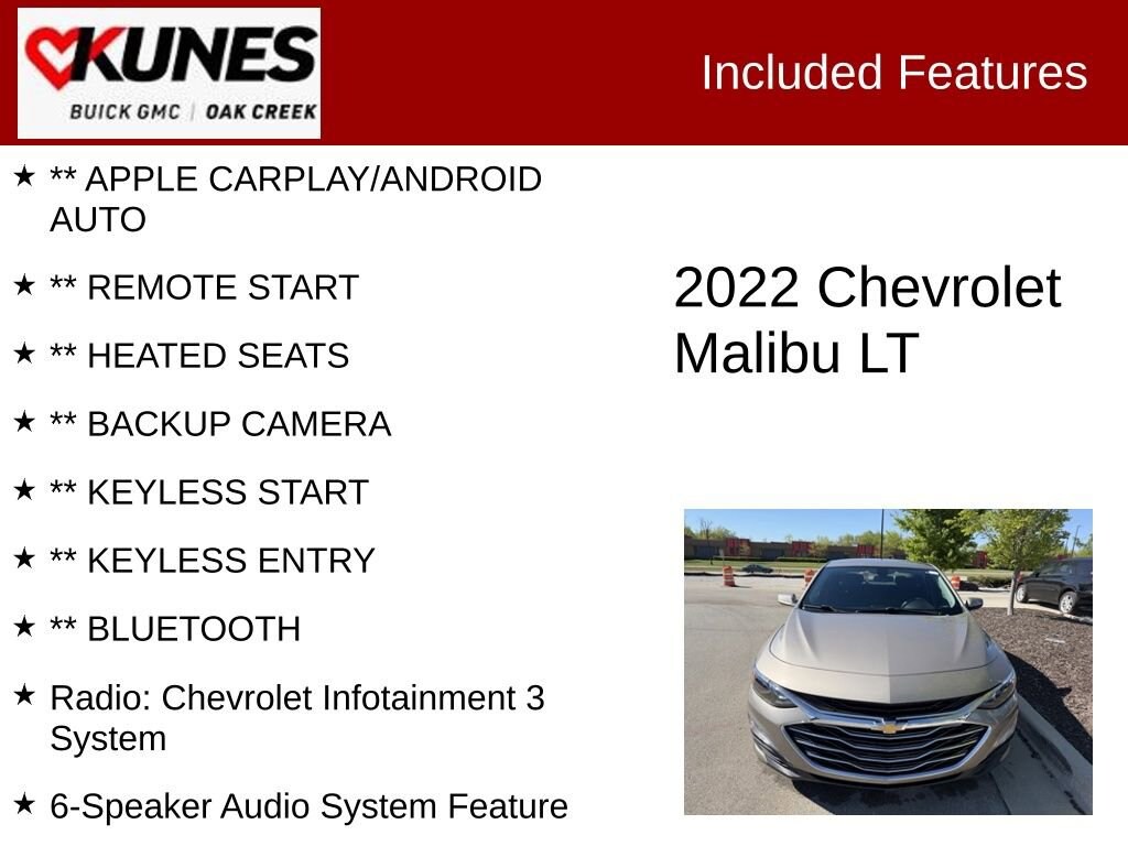 Used 2022 Chevrolet Malibu LT Sedan