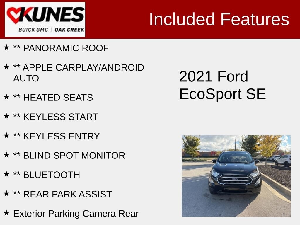 Used 2021 Ford EcoSport SE SUV