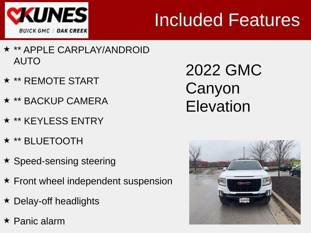 Used 2022 GMC Canyon Elevation Truck Extended Cab
