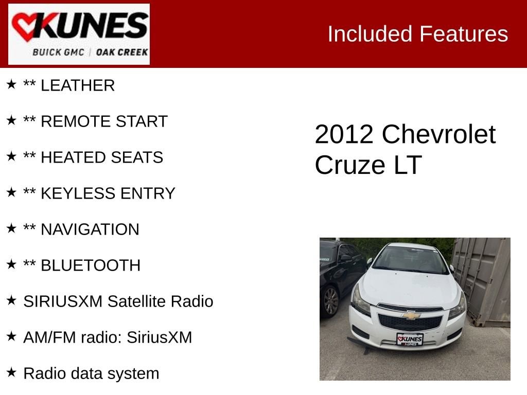 Used 2012 Chevrolet Cruze 2LT Sedan