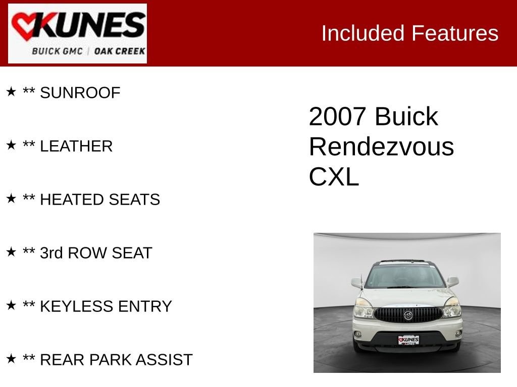 Used 2007 Buick Rendezvous CX with VIN 3G5DA03LX7S553575 for sale in Oak Creek, WI