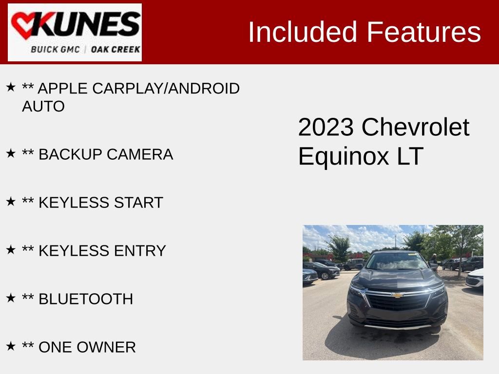 Used 2023 Chevrolet Equinox LT with VIN 3GNAXUEG8PS180349 for sale in Oak Creek, WI
