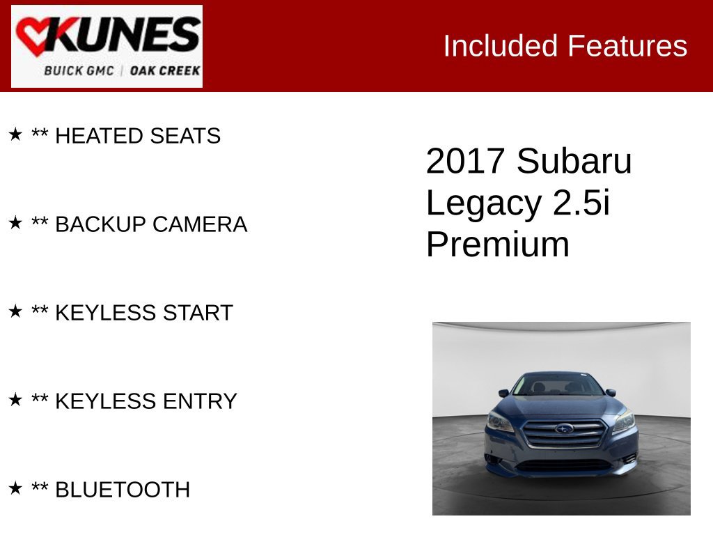 Used 2017 Subaru Legacy 2.5i Premium Sedan
