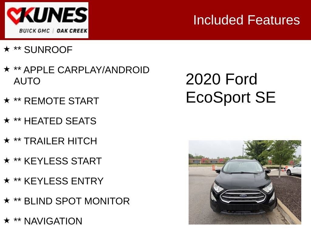 Used 2020 Ford EcoSport SE SUV