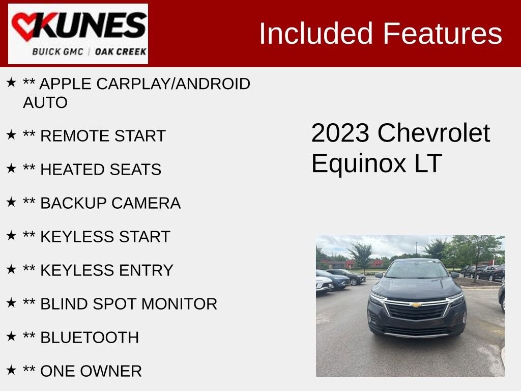 Used 2023 Chevrolet Equinox LT with VIN 3GNAXKEG5PS179003 for sale in Oak Creek, WI