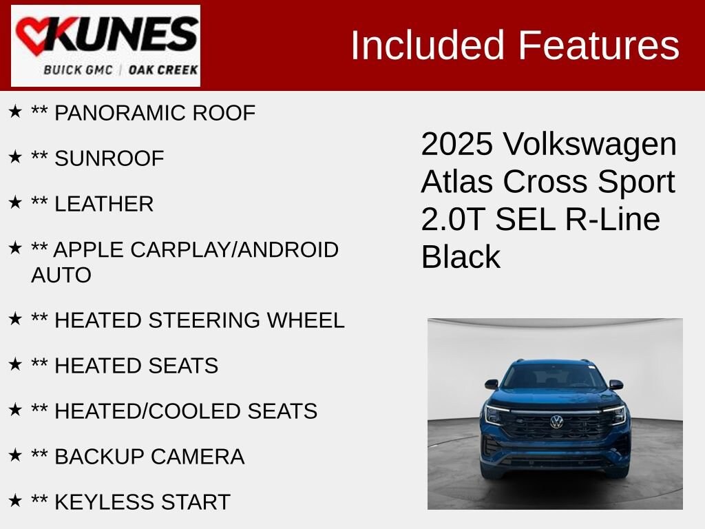 Used 2025 Volkswagen Atlas Cross Sport 2.0T SEL R-Line Black SUV