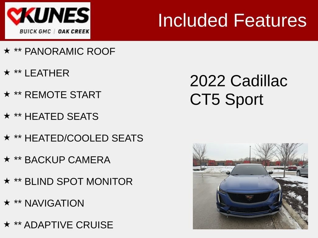 Used 2022 CADILLAC CT5 Sport Sedan
