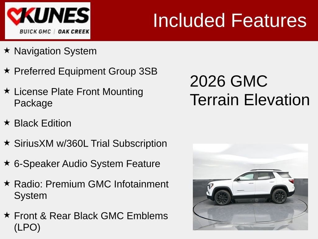 New 2026 GMC Terrain Elevation SUV