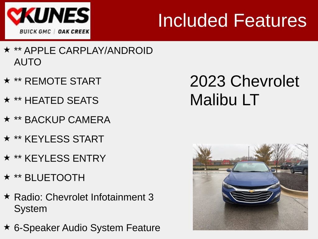Used 2023 Chevrolet Malibu 1LT with VIN 1G1ZD5ST5PF212716 for sale in Oak Creek, WI