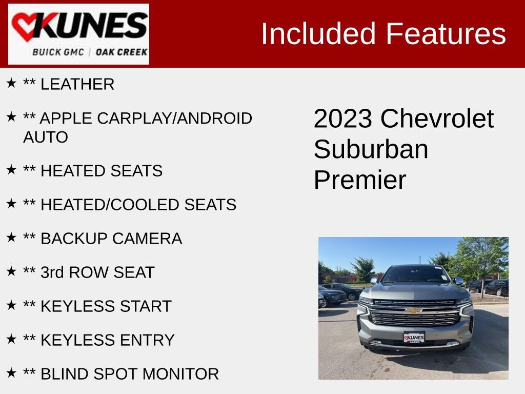 Used 2023 Chevrolet Suburban Premier with VIN 1GNSKFKD0PR430727 for sale in Oak Creek, WI