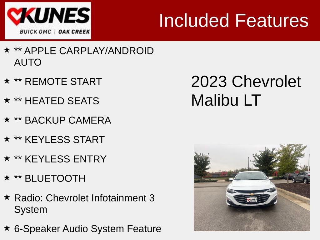 Used 2023 Chevrolet Malibu 1LT with VIN 1G1ZD5ST2PF215346 for sale in Oak Creek, WI