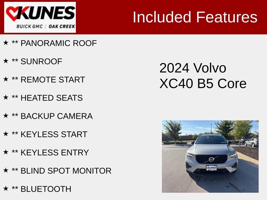 Used 2024 Volvo XC40 B5 Core Bright SUV