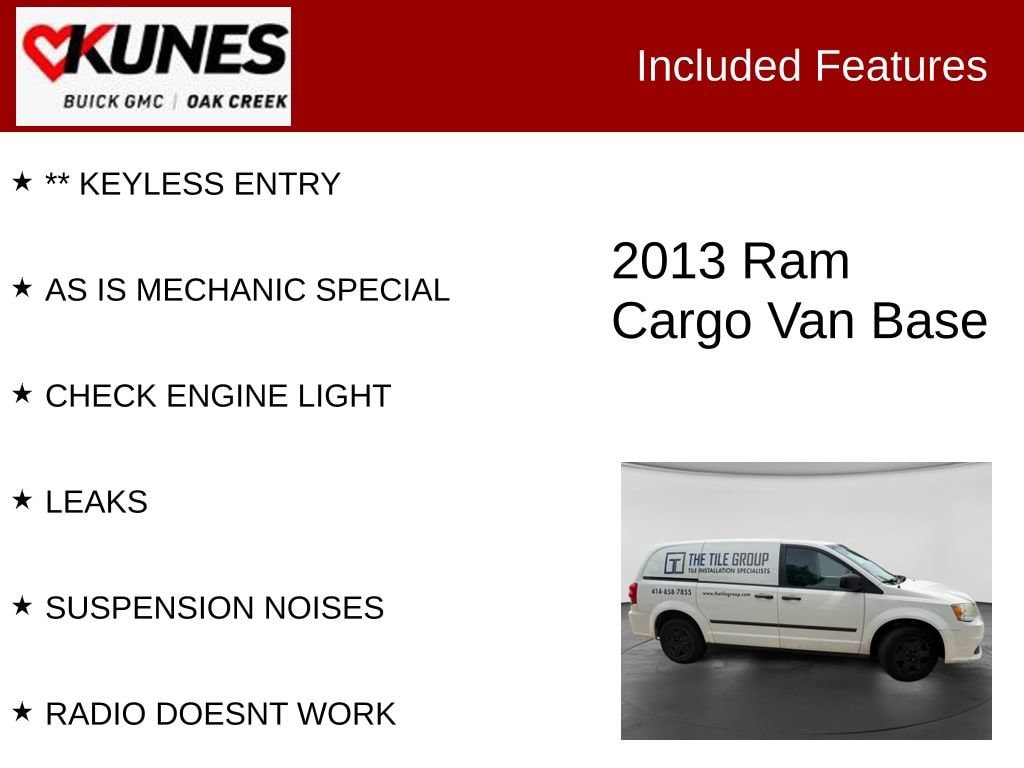 Used 2013 Ram Cargo Tradesman Van
