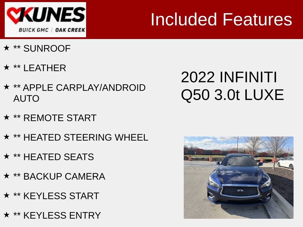 Used 2022 INFINITI Q50 LUXE Sedan