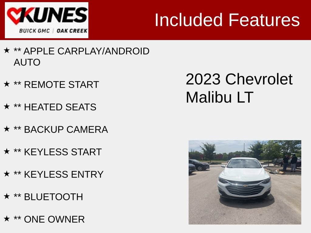 Used 2023 Chevrolet Malibu 1LT with VIN 1G1ZD5STXPF176943 for sale in Oak Creek, WI