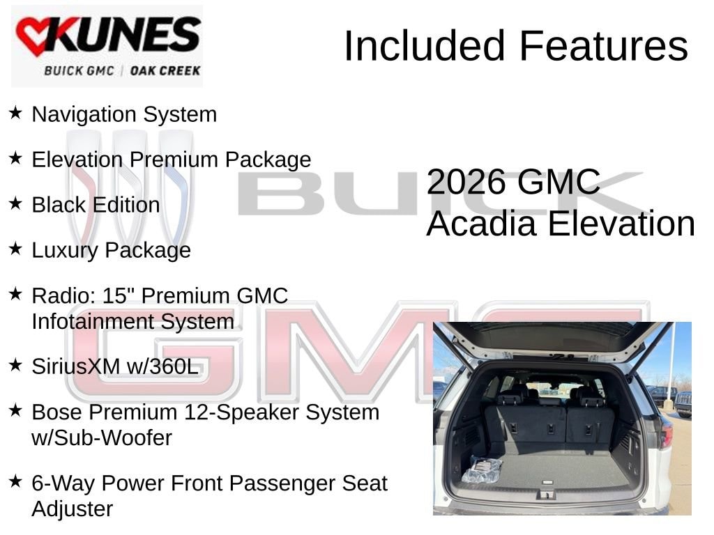 New 2026 GMC Acadia Elevation SUV