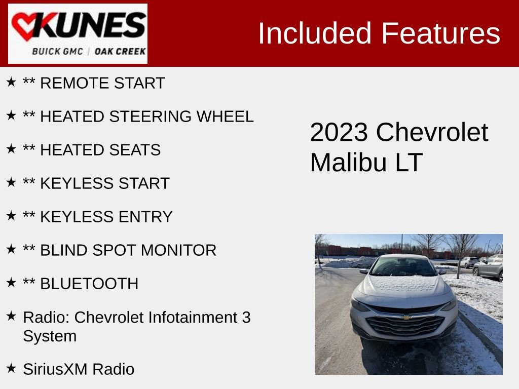 Used 2023 Chevrolet Malibu 1LT with VIN 1G1ZD5ST1PF220358 for sale in Oak Creek, WI