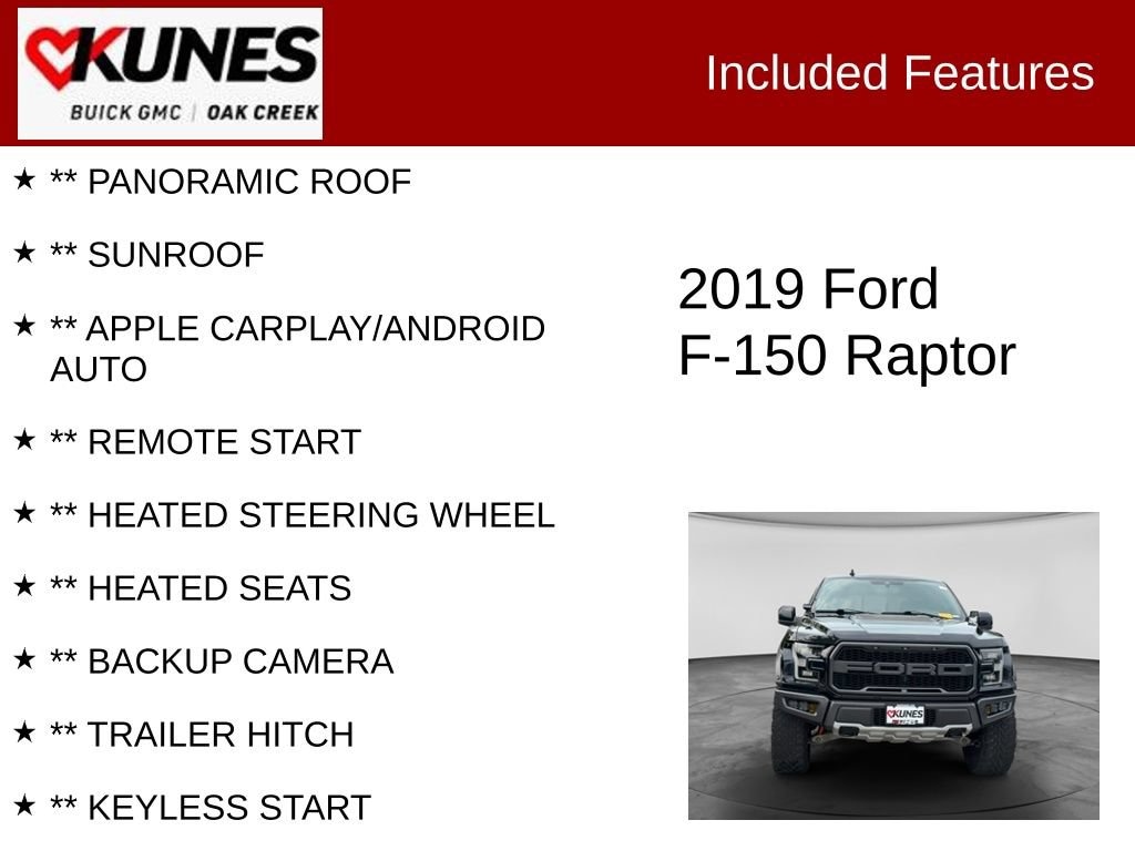 Used 2019 Ford F-150 Raptor Truck SuperCrew Cab