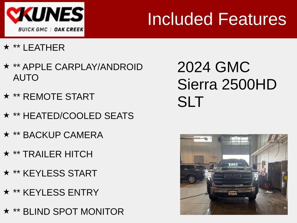 Used 2024 GMC Sierra 2500HD SLT with VIN 1GT49NEY2RF275110 for sale in Oak Creek, WI