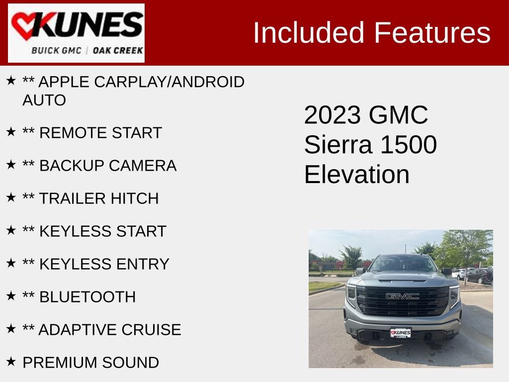Used 2023 GMC Sierra 1500 Elevation with VIN 1GTUUCED1PZ155276 for sale in Oak Creek, WI